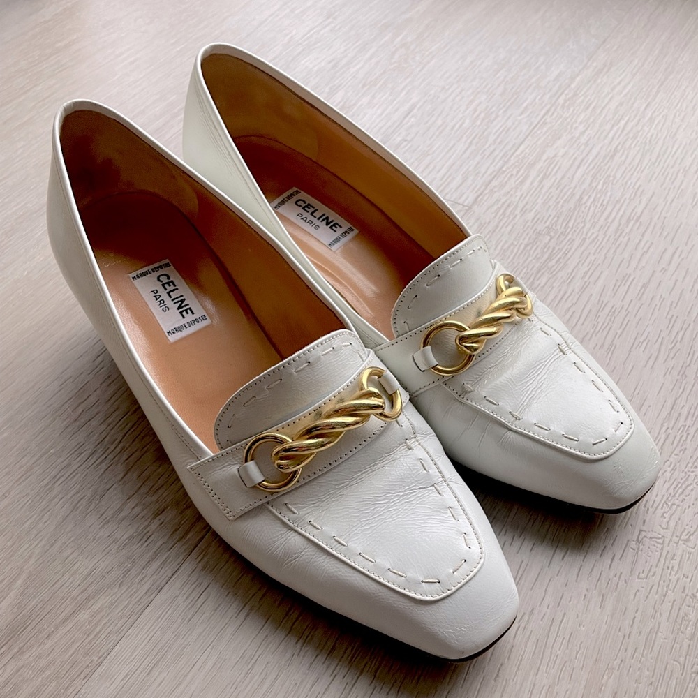 Celine 2014 white 2” leather pumps (with box) - Picture 1 of 7